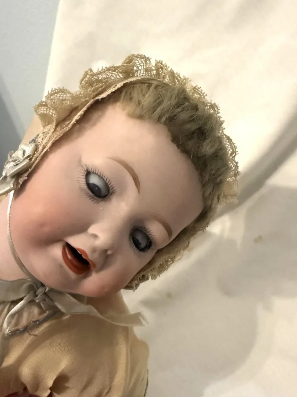 Antique Japan 16” Bisque Head Morimura Brothers Porcelain Baby Doll 1920s
